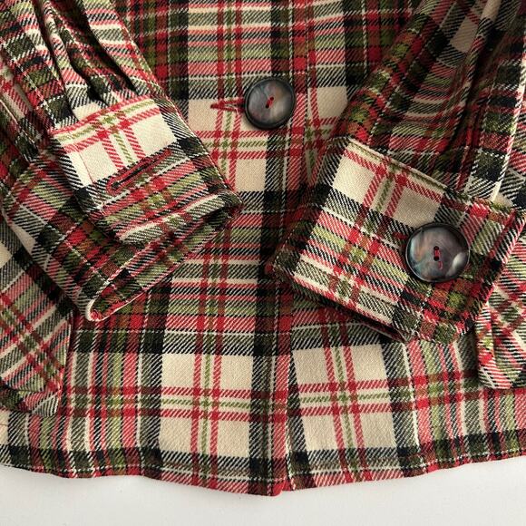 Pendleton VTG 50s 60s USA Made 100% Wool Plaid Flannel Shirt Jacket wmn 16 - Picture 4 of 10